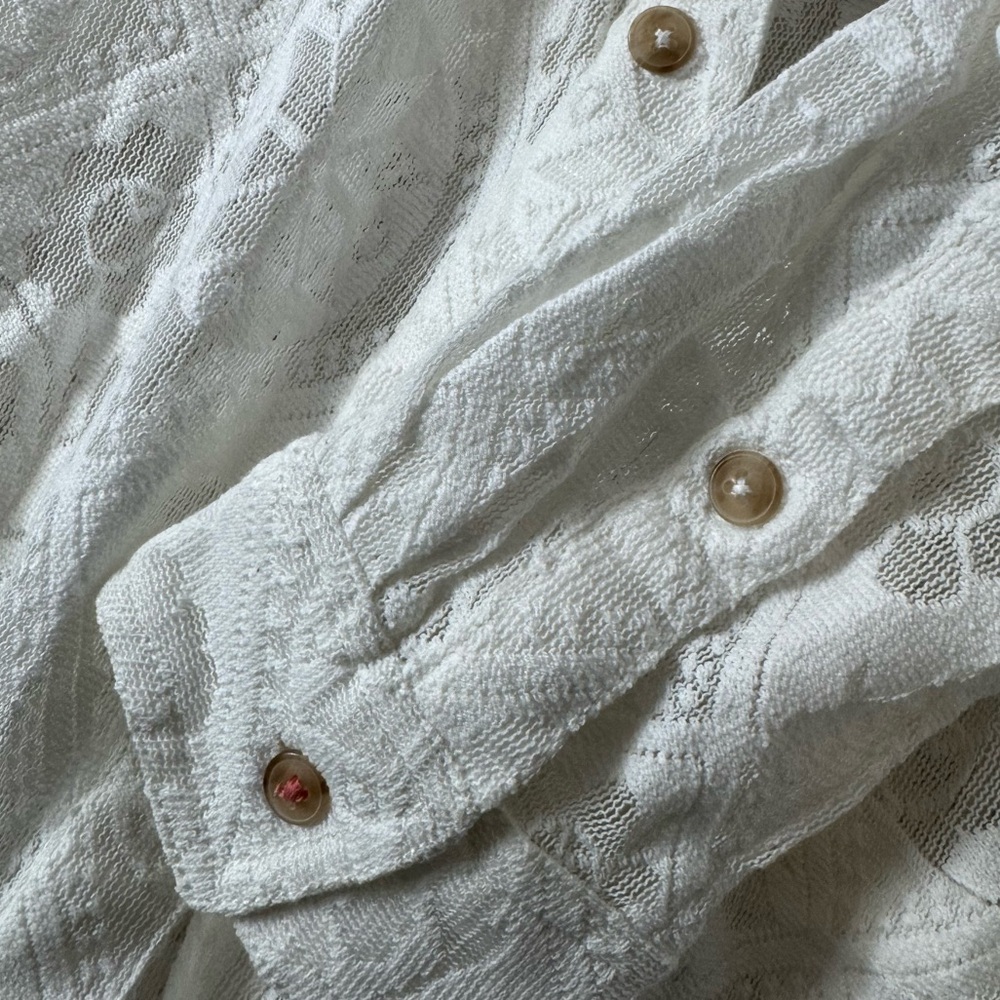 Pilcro For Anthropologie White Lace Button Down Tunic Size M Boho Festival NWOT - Picture 7 of 10